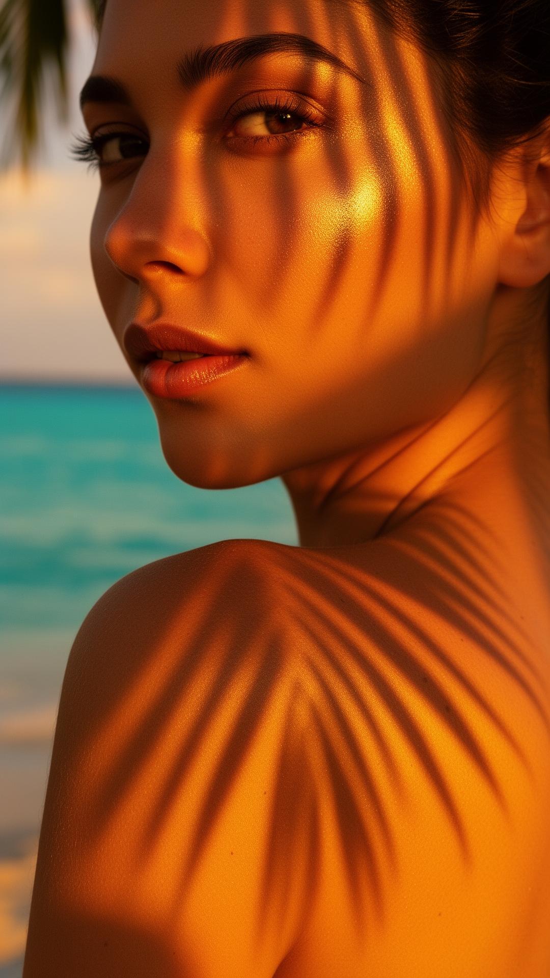 Peau dorée sous le soleil caraïbe